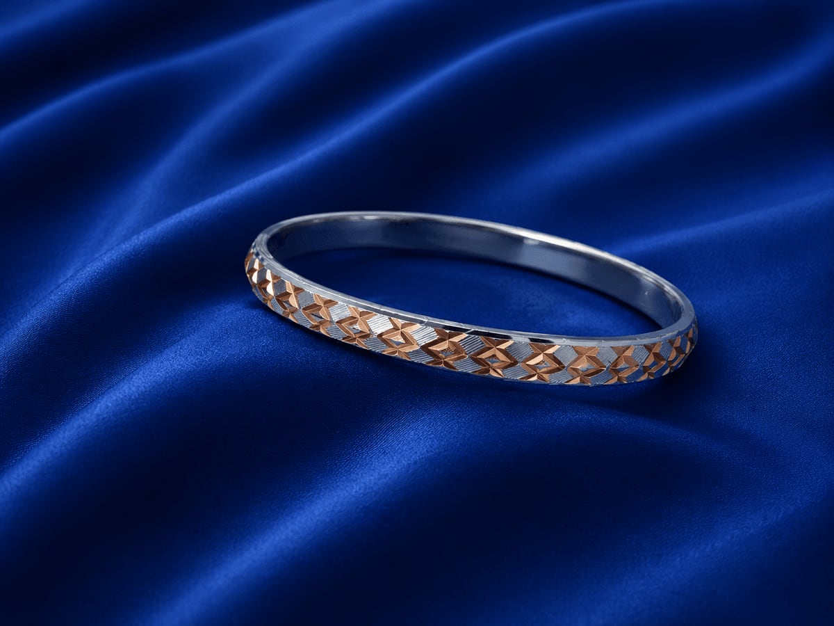 Crosshatch Gold Weave Punjabi Kada
